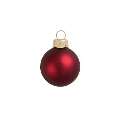 Petite Matte Finish Glass Christmas Ball Ornaments - 1.25" (30mm) - Henna - 40ct