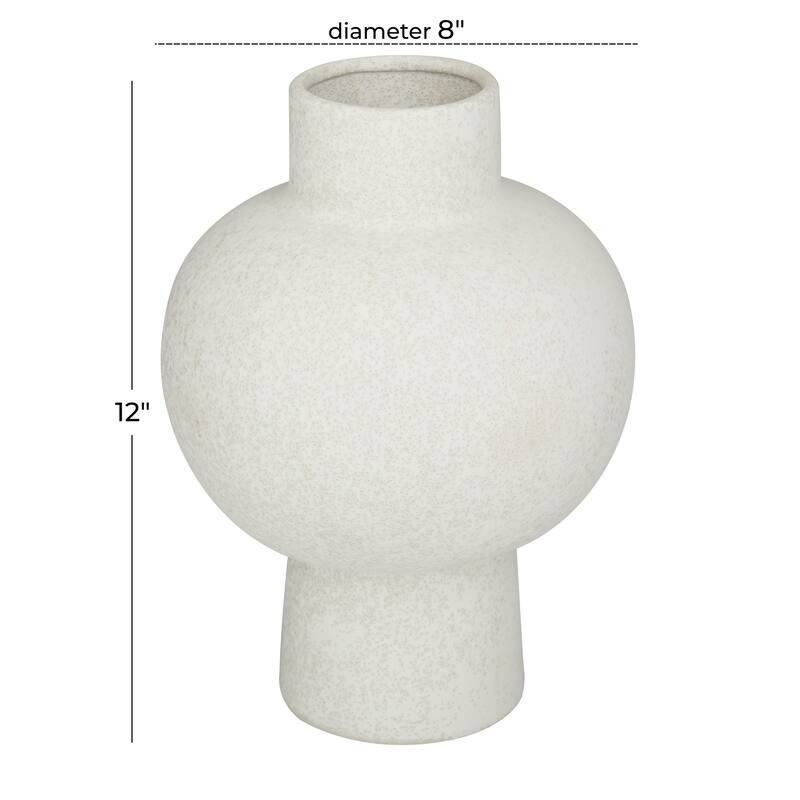 CosmoLiving by Cosmopolitan White Ceramic Handmade Decorative Vase