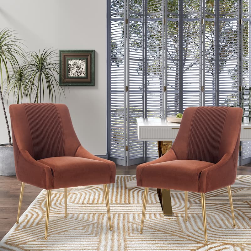 Clihome Velvet Upholstered Dining Chairs (Set of 2)