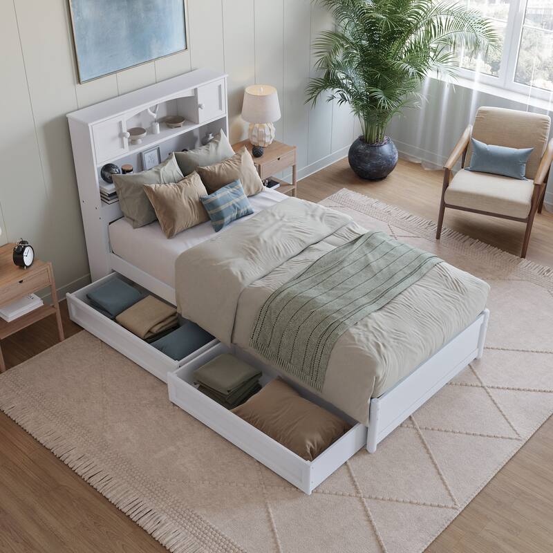 Hadley Platform Bed with Panel Footboard and Storage Drawers