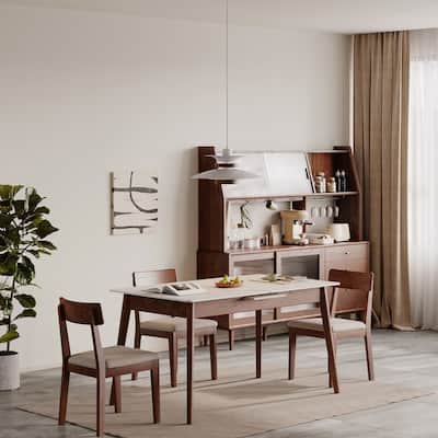 Christopher Knight Home - Harper Solid Oak Extendable Dining Table for 6-8 People, Space-Saving Design(Only table)