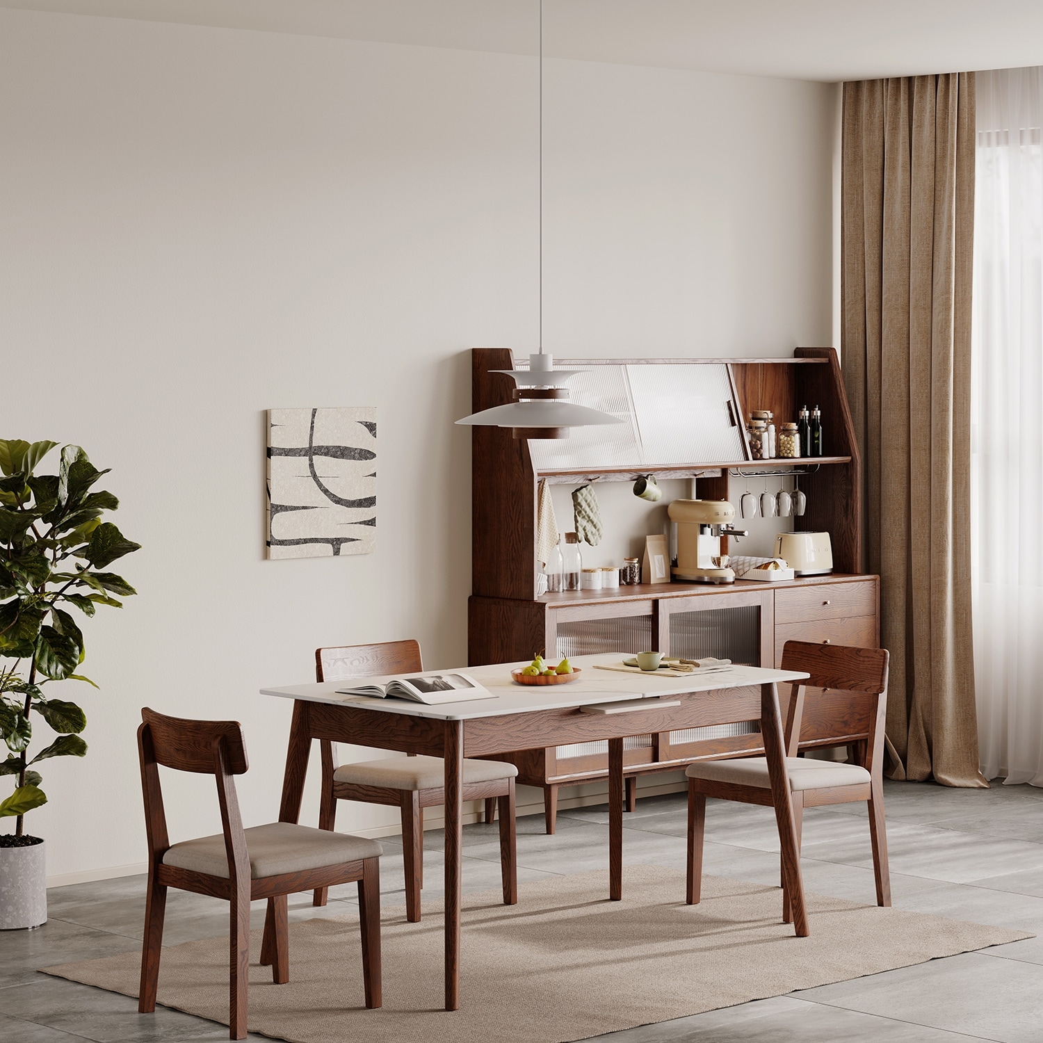 Christopher Knight Home - Harper Solid Oak Wood Extendable Dining Table for 6-8 People, Space-Saving Design(Only table)