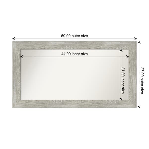 dimension image slide 22 of 113, Dove Greywash Framed Non-Beveled Custom Wall Mirror, Bathroom Vanity Mirror