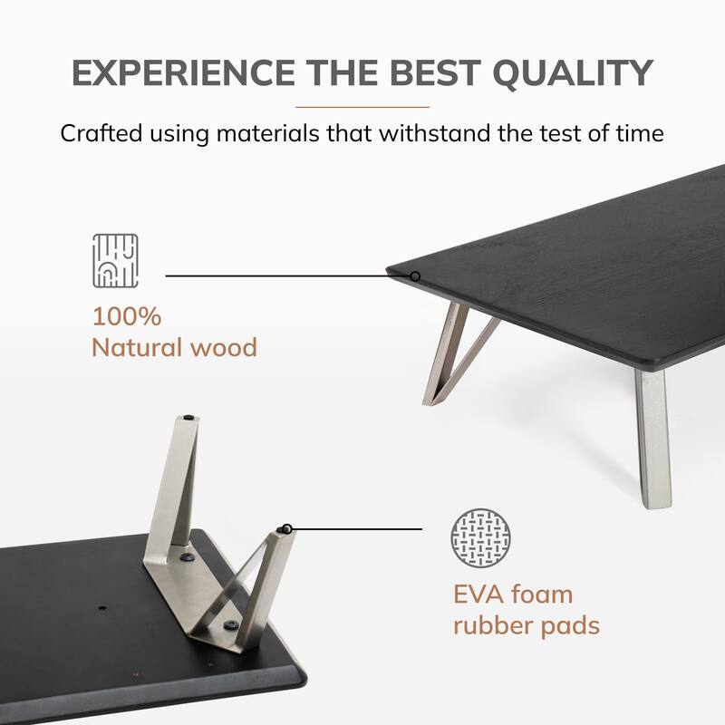 Jani Wood Monitor Stand Riser Desk - Ergonomic Design Stand, Desktop Organizer Table for Home, Office Workspace, Gaming Desk