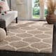 SAFAVIEH Hudson Shag Ogee Trellis 2-inch Thick Area Rug - 9' x 12' - Beige/Ivory