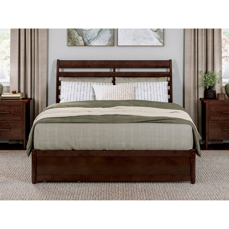 Emelie Platform Bed with Panel Footboard and Storage Drawers