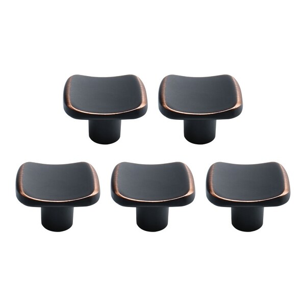 Zinc Alloy Knobs Vintage Handle Door Accessories 30x27mm, Black+Copper Tone 5pcs - Black+Copper Tone