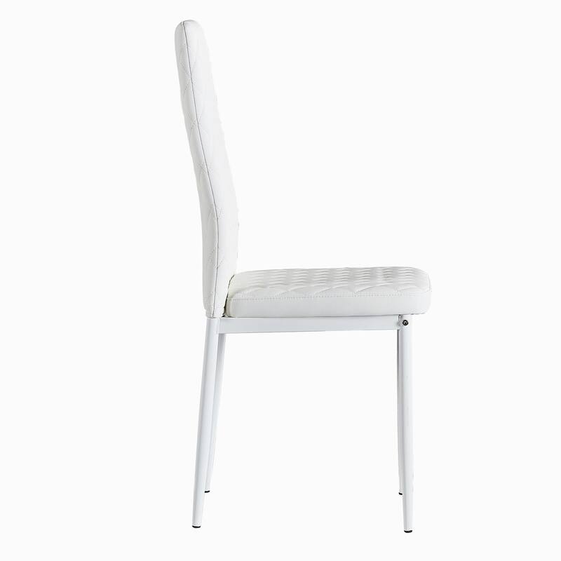 Modern Minimalist Fireproof Leather Dining Chair,Set of 6