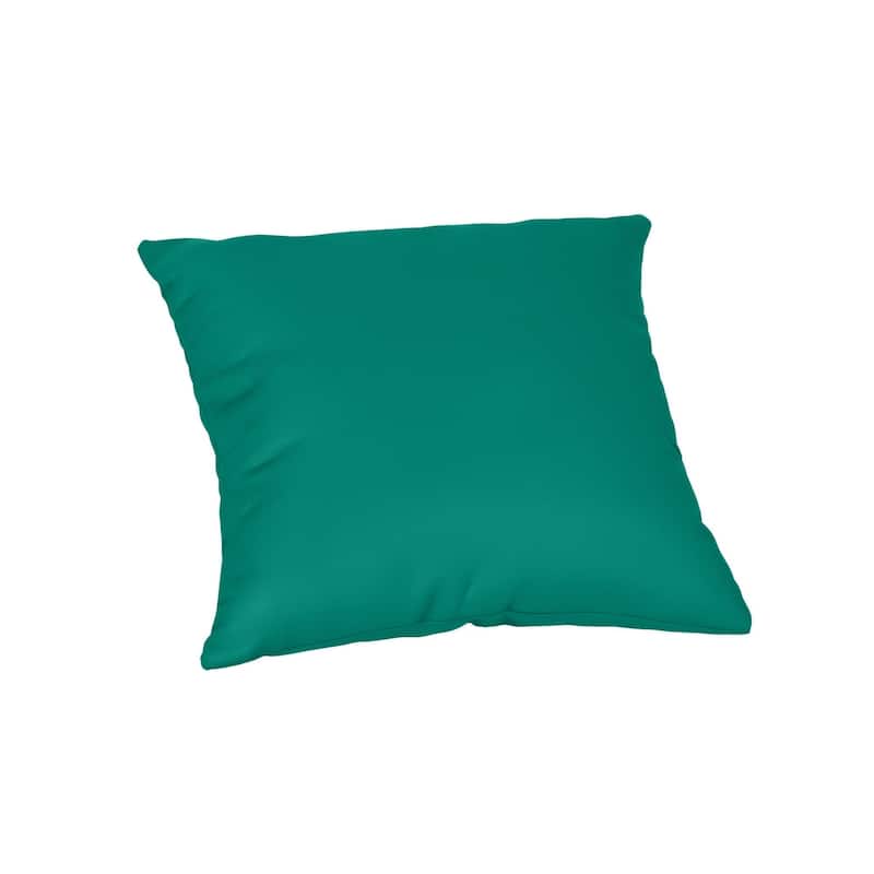 Sunbrella® Solid Fabric 1-Piece Indoor/Outdoor Square Throw Pillow, 20"W x 20"L, Canvas Macaw - Canvas Teal