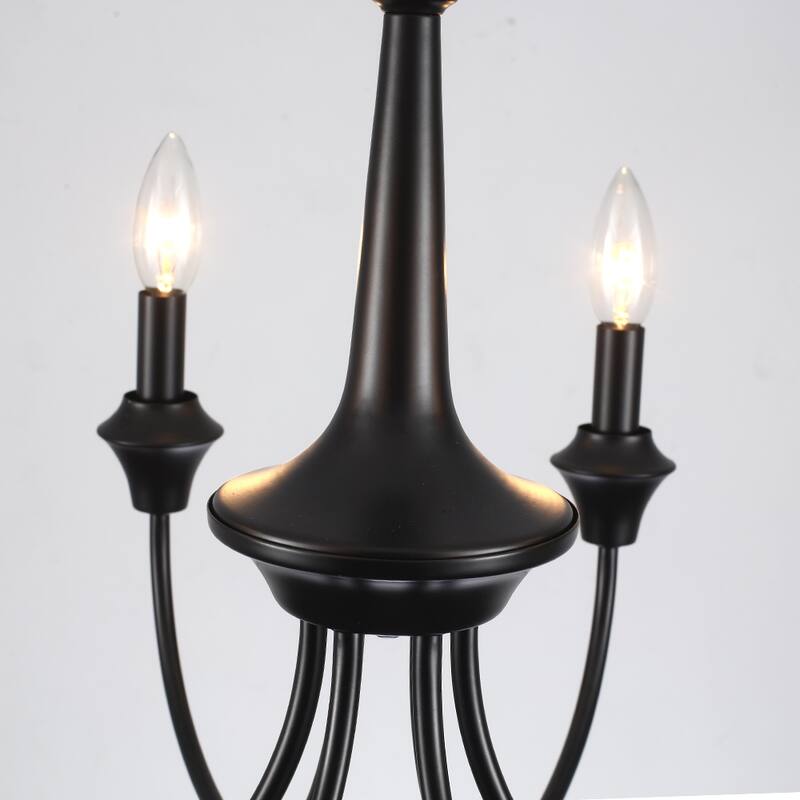 6-Light Modern Chandelier , Farmhouse Candle Chandelier for Dining Room Living Room Bedroom Kitchen - W24.4"x H15.55"