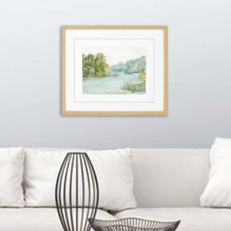 Watercolour I Framed Art Giclee Under Glass - Green