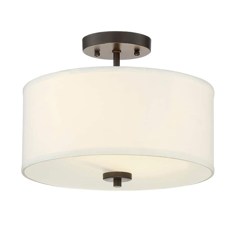 Bellevue 2 Light 13" Wide Semi-Flush Drum Ceiling Fixture
