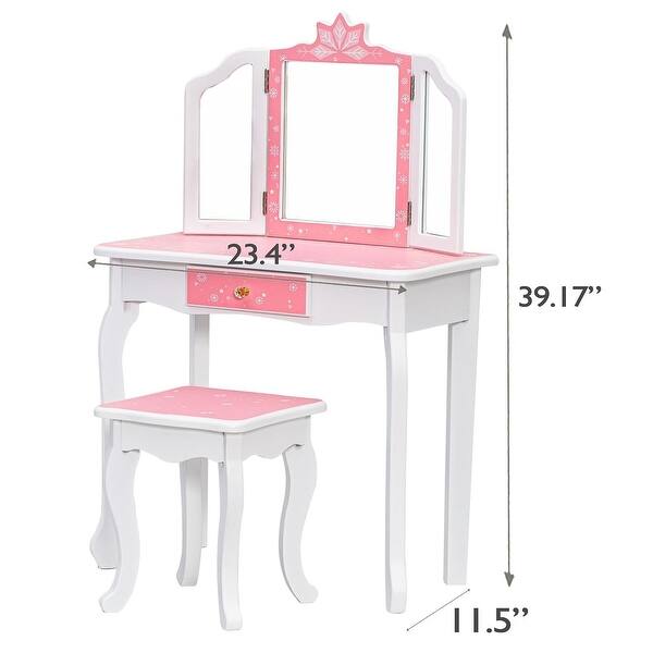 dimension image slide 1 of 2, 2-in-1 Princess Vanity Set