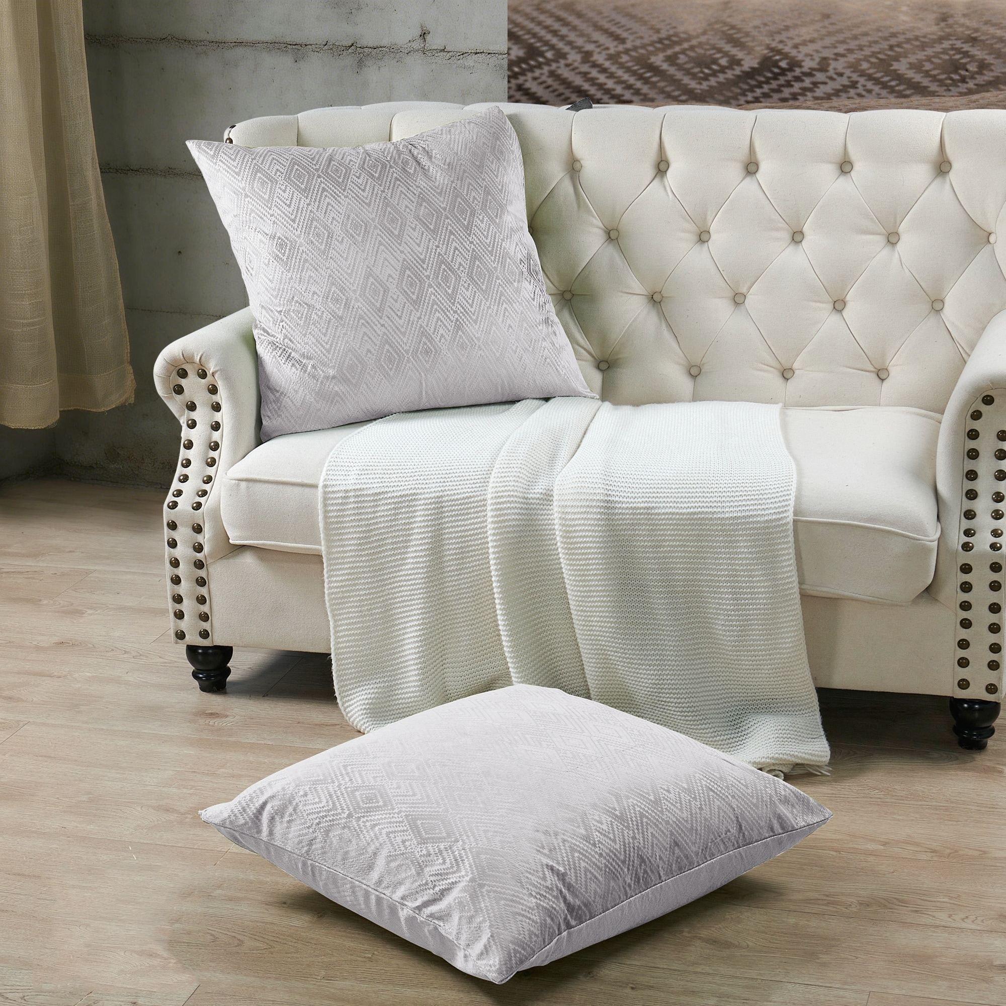 Tonopah Ikat Velvet Throw Pillow Cover Set, NO INSERT