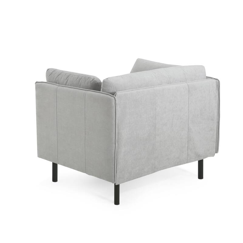 Grey 39.17" Accent Chair with Metal Legs