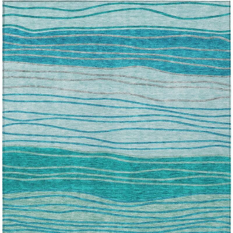 HomeRoots Striped Transitional Rectangle Outdoor Rug