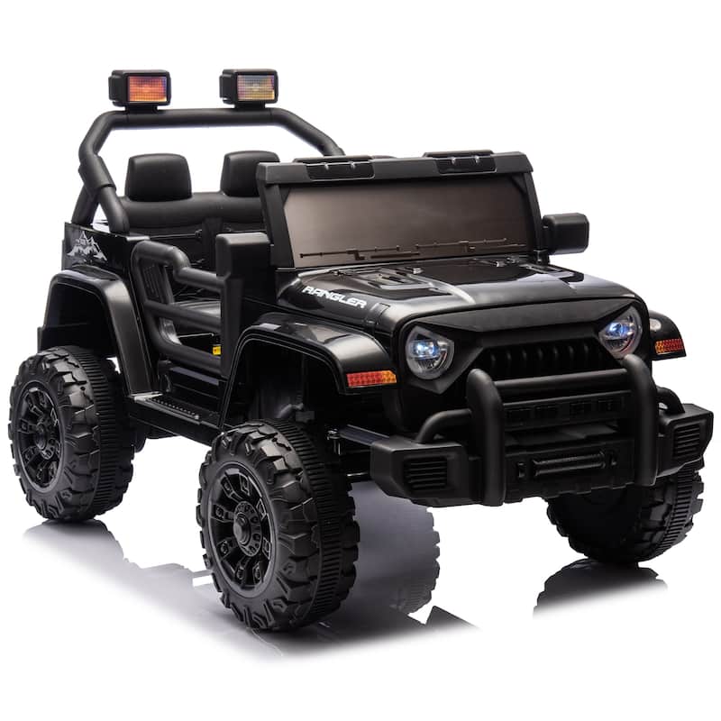 12V Kids Electric Ride-On Car for Ages 2-4, Remote Control with Bluetooth & Suspension - Black