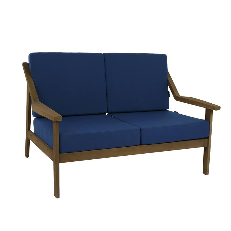 Solid Wood Outdoor Arm Chair Loveseat with Cushion