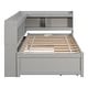 preview thumbnail 26 of 24, Twin Bed with L-Shaped Bookshelves and Storage Drawers - Pine Wood, Space-Saving