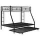 preview thumbnail 18 of 31, Distinctive Twin over Full Bunk Kids Bed with Twin Size Trundle,Two-Side Ladders,Sturdy Steel Frame