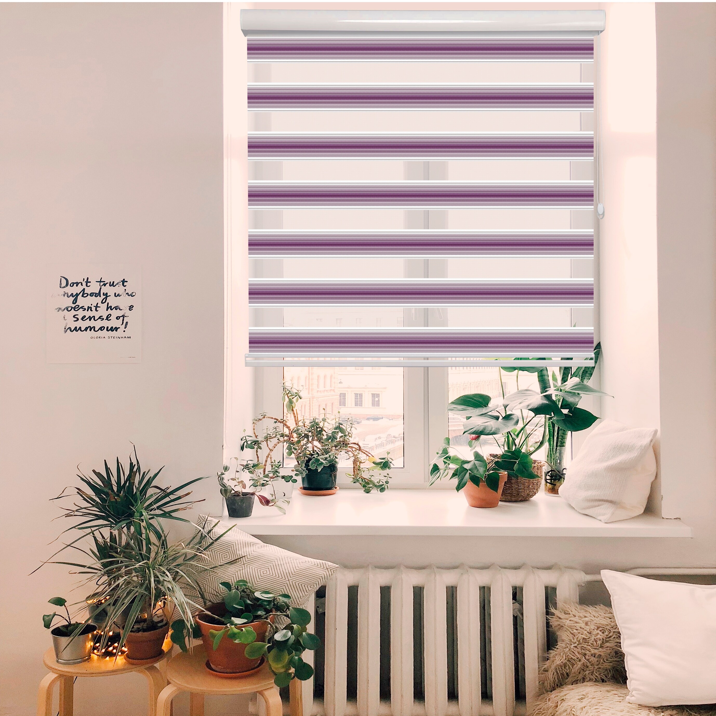 ARG Home Design Dark 2024 Purple Zebra Roller Blinds