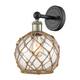Option Black Antique Brass / Clear Glass with Brown Rope