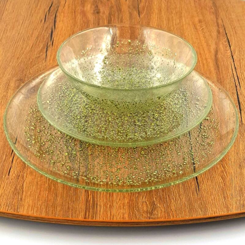 ISLA 12PC Dinnerware Set - 11" - Clear/Gold