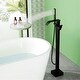 preview thumbnail 3 of 13, Floor Mount Tub Faucet With Hand Sprayer Freestanding Roman Bathtub Faucet Modern Waterfall Tub Filler Trim With Handheld Showe