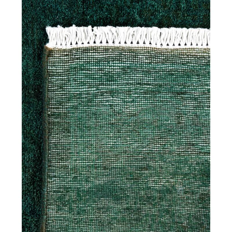 Overdyed One-of-a-Kind Hand-Knotted Area Rug - Green - 2' 7" x 8' 7"