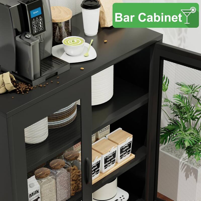 GDFStudio - Marcus Durable Metal Storage Cabinet with Adjustable Shelves for Versatile Organization
