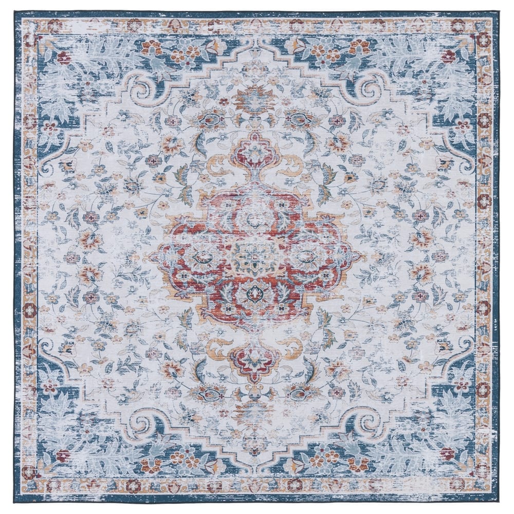 SAFAVIEH Tucson Machine Washable Slip Resistant Harmanda Oriental Medallion