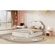preview thumbnail 30 of 28, Upholstered Queen Size Platform Bed - Stylish Cloud-Shaped Headboard for Cozy Bedrooms