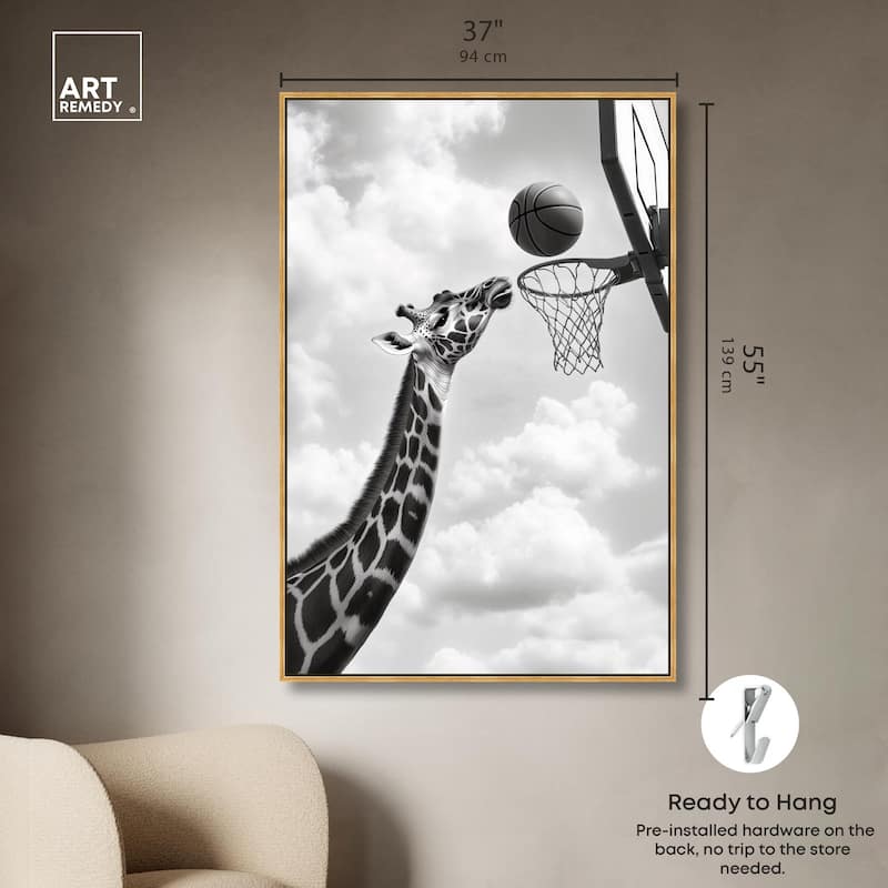 Giraffe Hoops Canvas by Art Remedy