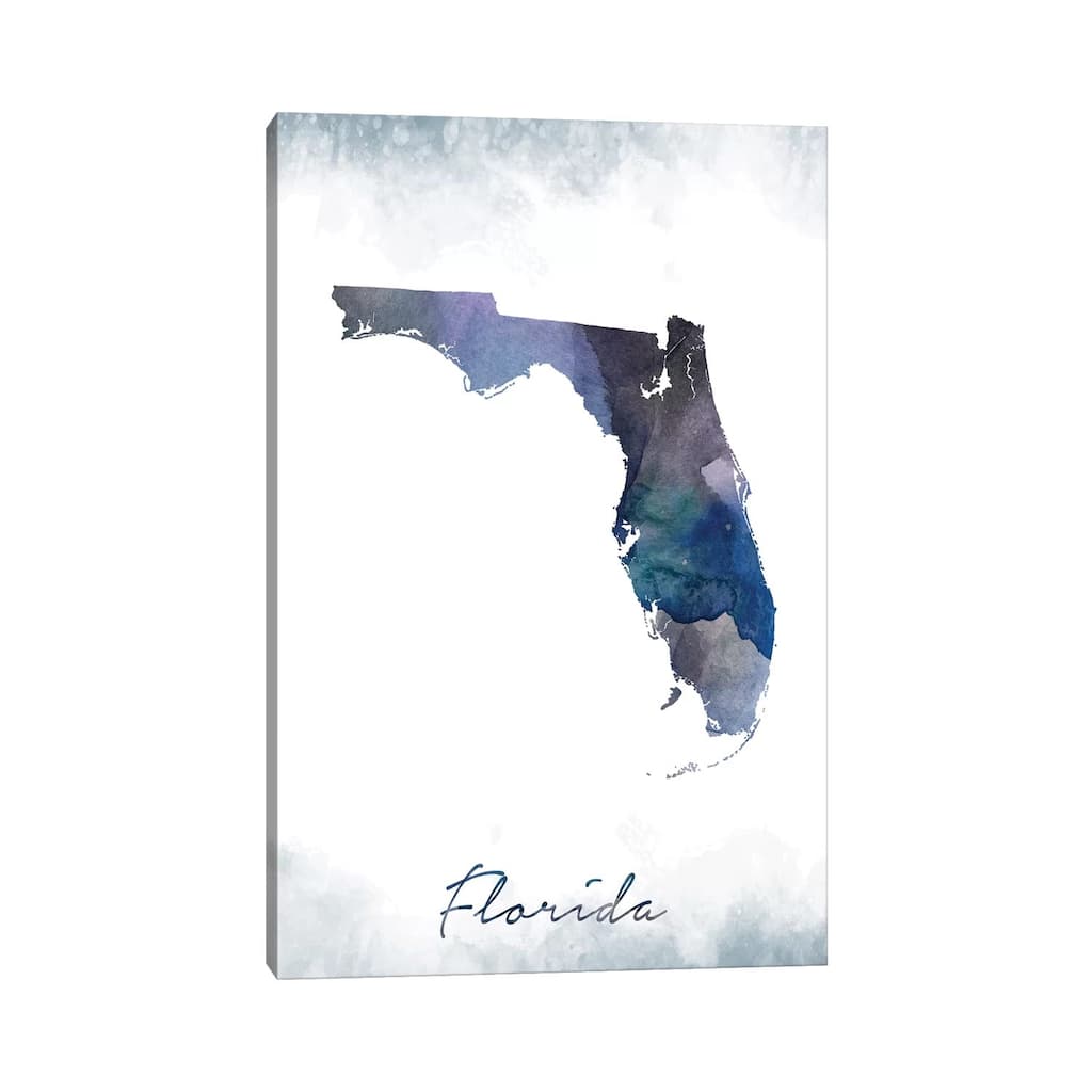 iCanvas "Florida State Bluish" by WallDecorAddict Canvas Print