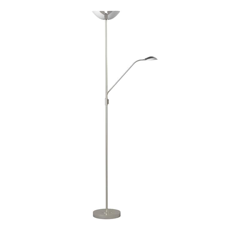 Eglo Baya 1 3-light Matte Nickel Floor Lamp With Adjustable Reading Lamp