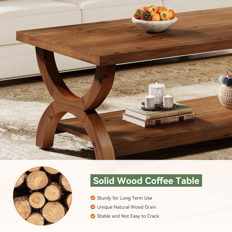 Solid Wood Coffee Table With Storage