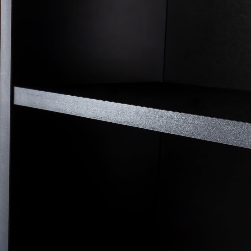 Anmytek Black Modern Storage Organizer with Shelves and Drawers for Livingroom