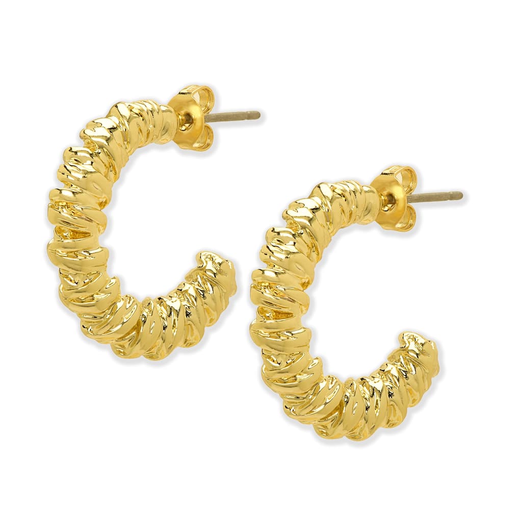 Victoria Townsend Gold Plated Twist Hoop Earrings