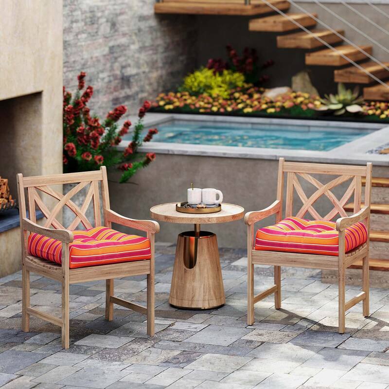 Costway 2 PCS 21'' x 21'' Patio Chair Seat Cushion Pads Indoor/Outdoor