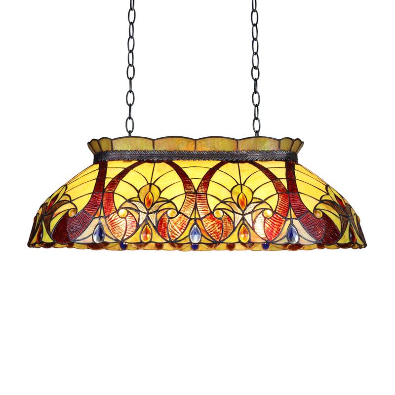 Tiffany Style Victorian Design 3-light Linear Island Fixture