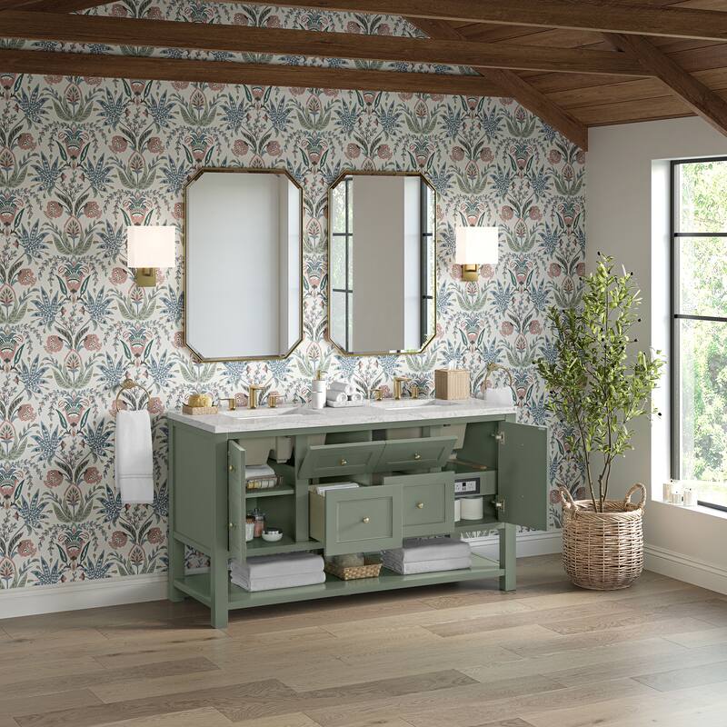 Breckenridge 60" Double Vanity, Smokey Celadon - 60D