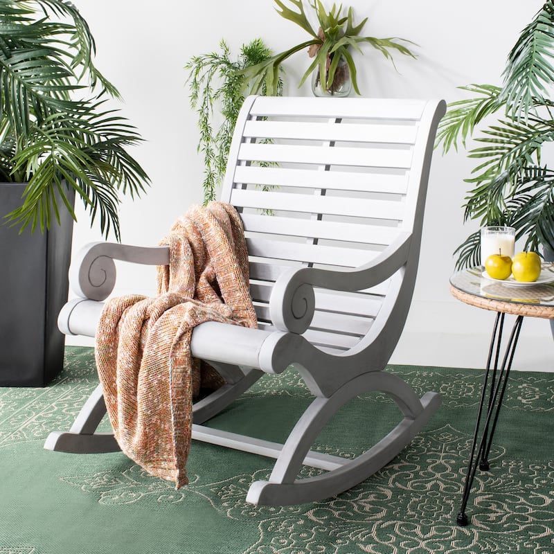 SAFAVIEH Outdoor Jimena Rocking Chair - 25W x 37D x 36H - Grey