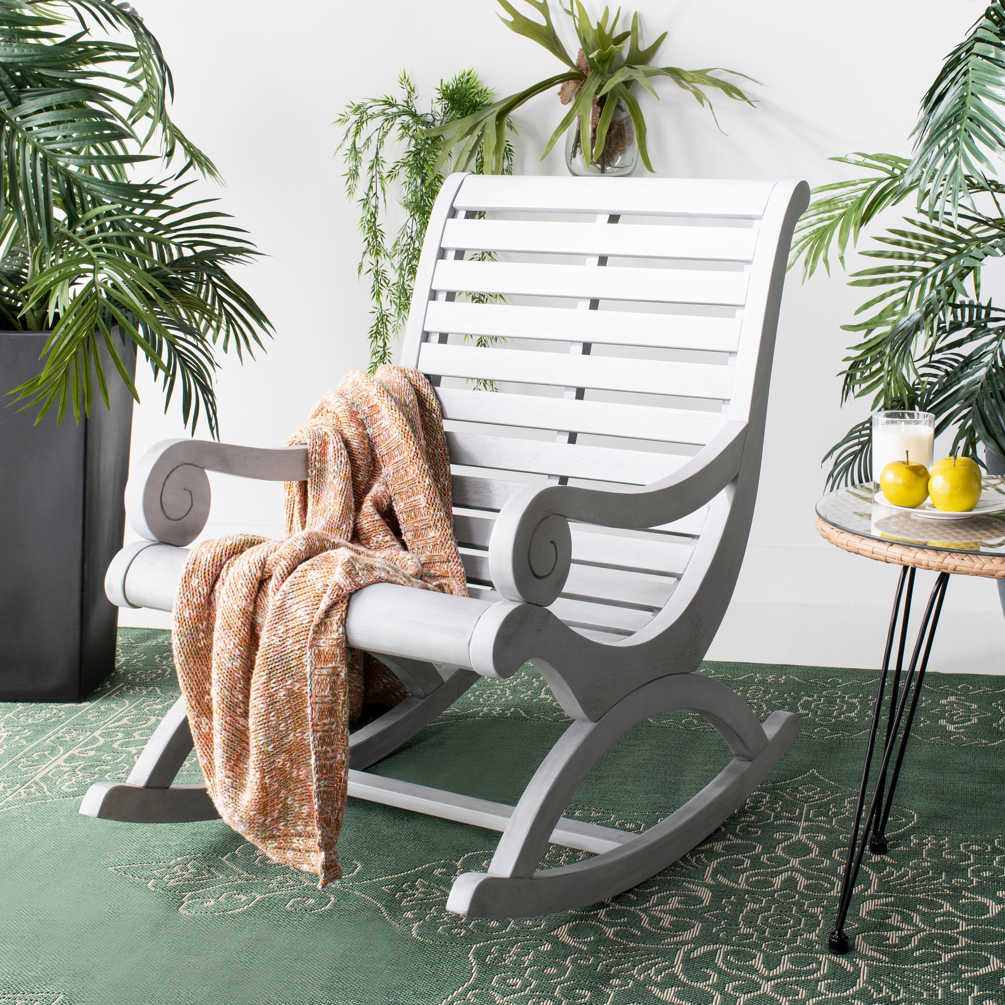 SAFAVIEH Outdoor Jimena Rocking Chair - 25"W x 37"D x 36"H