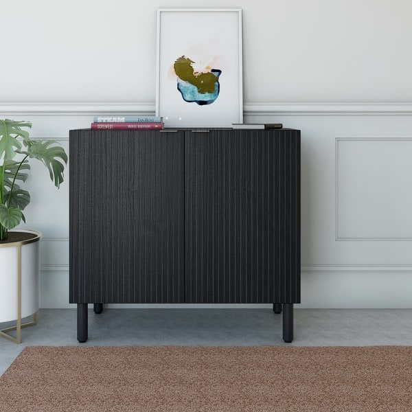 slide 2 of 10, Merk Black Cabinet 2 Door MDF