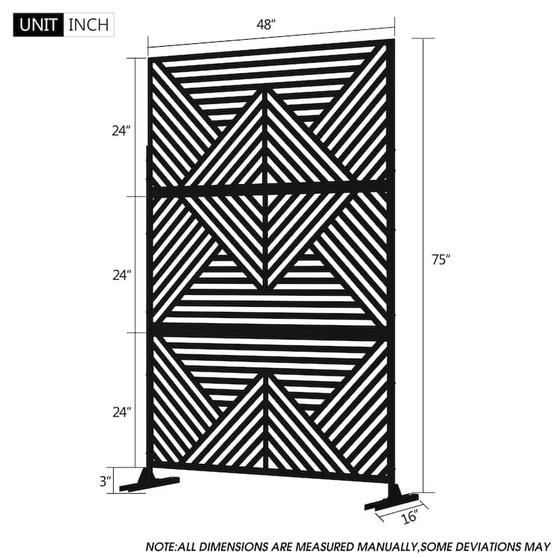 Metal Privacy Screen Wall Decoration Free Standing-6.3 ft. H X 4 ft. W