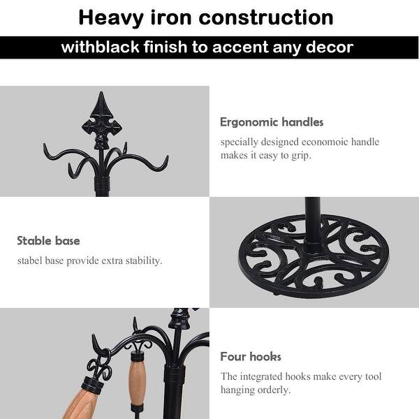 Shop Costway 5 Pieces Fireplace Tools Set Iron Fire Place Tool Set