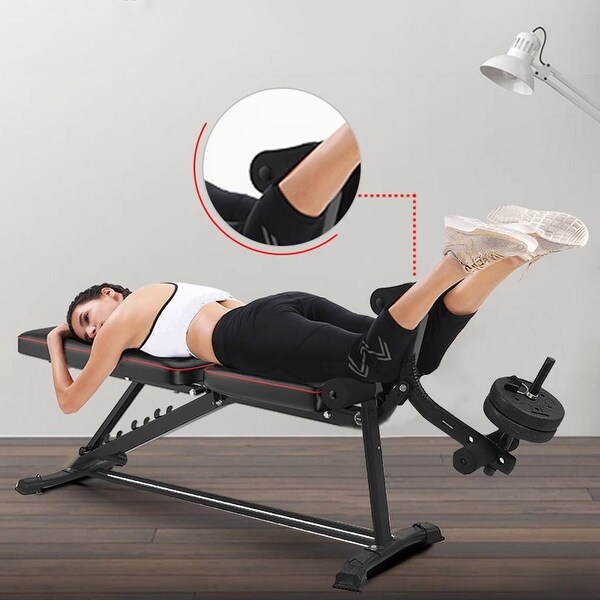 Home gym adjustable weight bench foldable workout bench sit sales up ab incline abs bench flat fly press fitness rope