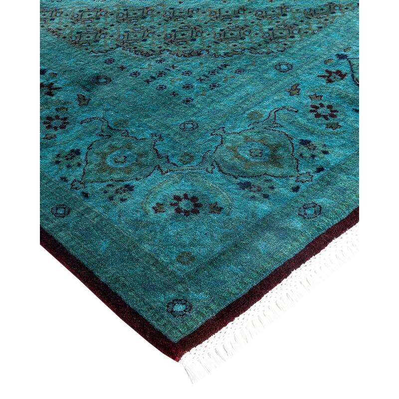 Fine Vibrance One-of-a-Kind Hand-Knotted Area Rug - Blue, 8' 2" x 10' 5" - 8' 2" x 10' 5"