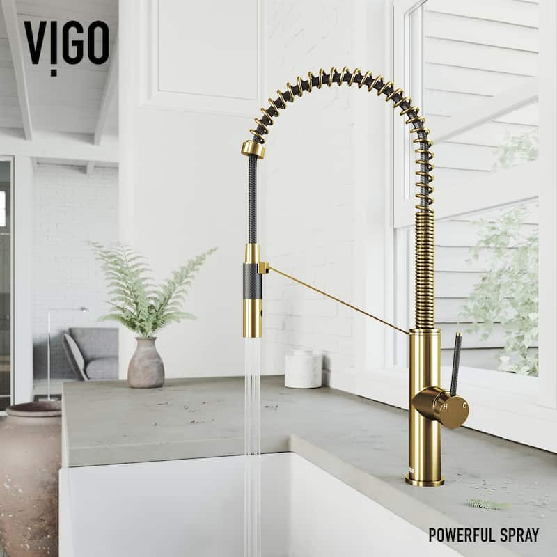 VIGO Livingston 24" H Single Handle Pull-Down Sprayer Kitchen Faucet