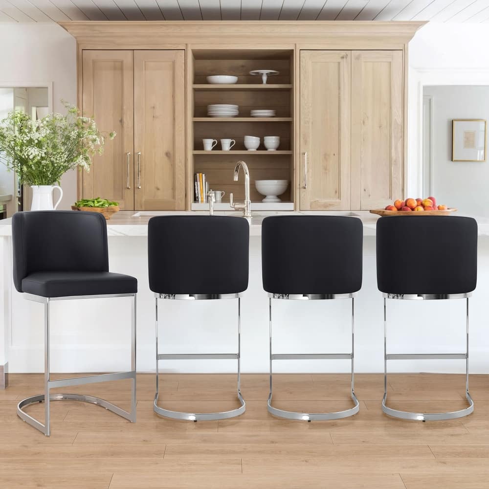 26" Upholstered Bar Stools, Counter Height Stools - 18.11"W x 19.69"D x 37.4"H